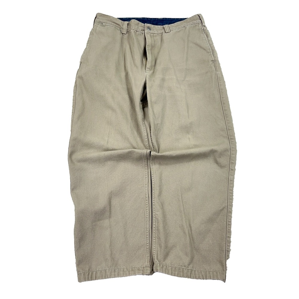 Duluth Cargo Pants Men 36x30 Tan Flex Fire Hose Duck Canvas Trousers Baggy Hike